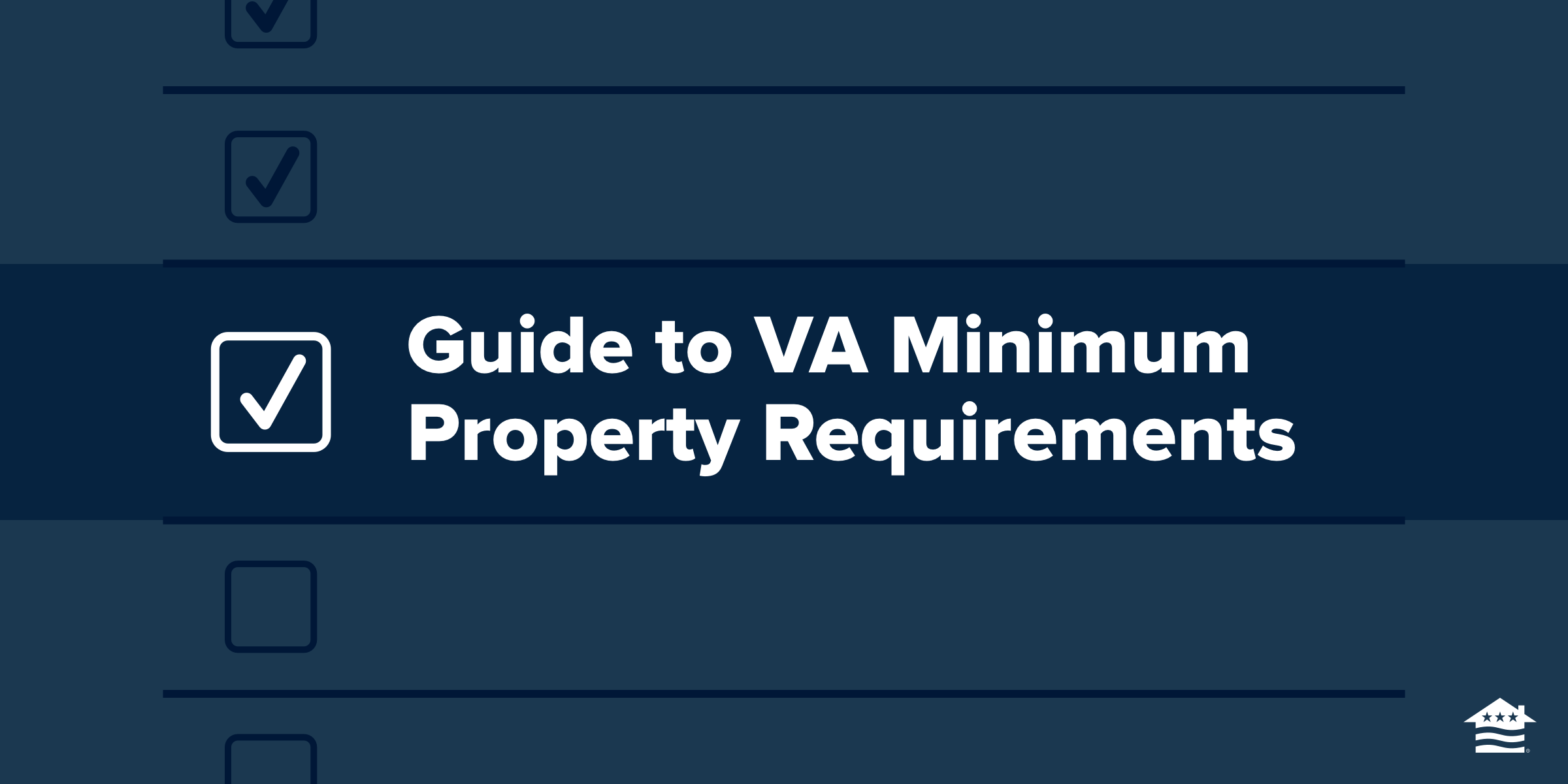 Check list with an entry titled "Guide to VA Minimum Property Requirements."